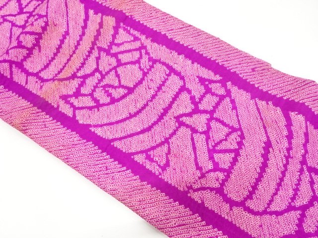 JAPANESE KIMONO / ANTIQUE SHIBORI THREAD-WRAP PATTERN NAGOYA OBI